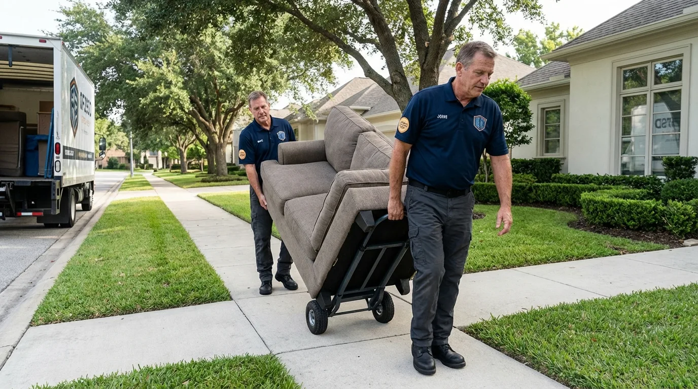 Local residential moving crew loading furniture in Northville, NY